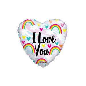 Palloncino  i love you arcobaleno cuore 18"-45cm. 1pz