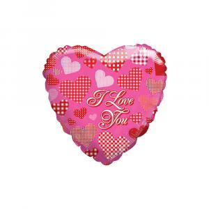 Palloncino  i love you cuori cuore 18"-45cm. 1pz