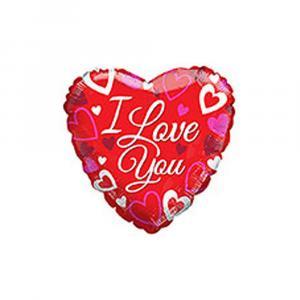 Palloncino  i love you rosso cuore 18"-45cm. 1pz