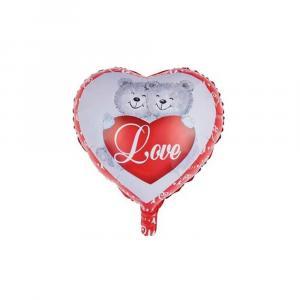 Palloncino  cuore con orsi love 18"-45cm. 1pz