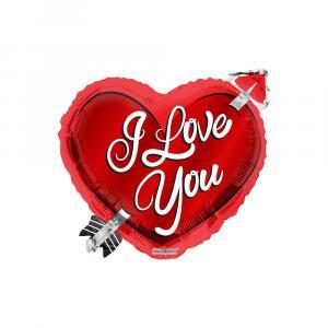 Palloncino  i love you cuore con freccia 18"-45cm. 1pz