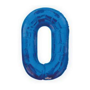 Palloncino  numero 0 blu supershape 34" - 87cm. 1pz