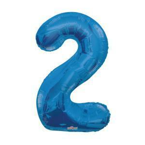 Palloncino  numero 2 blu supershape 34" - 87cm. 1pz