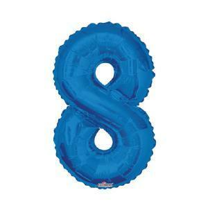 Palloncino  numero 8 blu supershape 34" - 87cm. 1pz