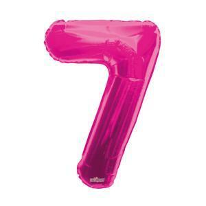 Palloncino  numero 7 fucsia supershape 34" - 87cm. 1pz