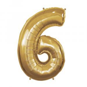 Palloncino  numero 6 oro supershape 40" - 101cm. 1pz