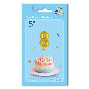 Palloncino  numero 8 oro nanoshape 5" - 13cm. 1pz