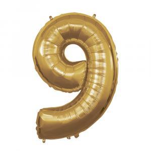 Palloncino  numero 9 oro supershape 40" - 101cm. 1pz