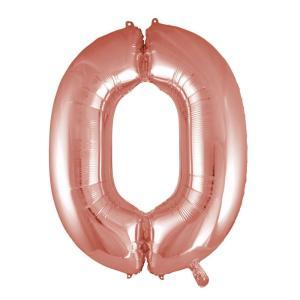 Palloncino  numero 0 rosa gold supershape 40" - 101cm. 1pz