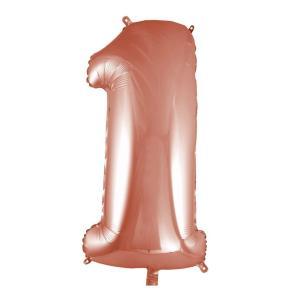 Palloncino  numero 1 rosa gold supershape 40" - 101cm. 1pz