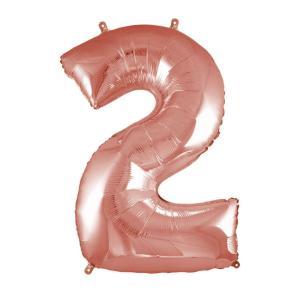 Palloncino  numero 2 rosa gold supershape 40" - 101cm. 1pz