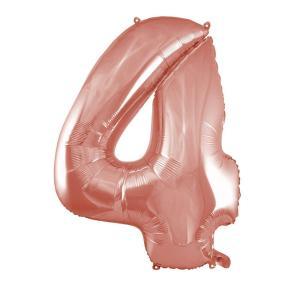 Palloncino  numero 4 rosa gold supershape 40" - 101cm. 1pz