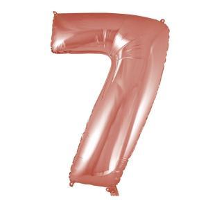 Palloncino  numero 7 rosa gold supershape 40" - 101cm. 1pz