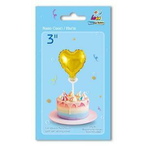 Palloncino  cuore oro nanoshape 3" - 8cm. 1pz