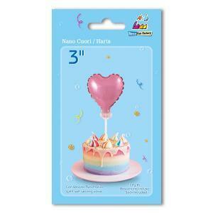 Palloncino  cuore rosa nanoshape 3" - 8cm. 1pz