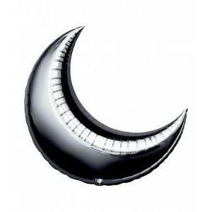 Palloncino  luna nero supershape 36" - 91cm. 1pz