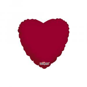 Palloncino  cuore bordeaux 18" - 45cm. 1pz