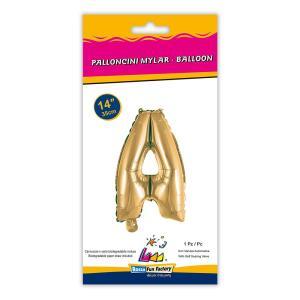 Palloncino  lettera a oro minishape 14" - 35cm . 1pz