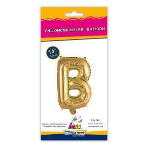 Palloncino  lettera b oro minishape 14" - 35cm . 1pz