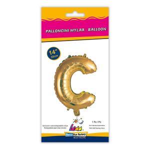 Palloncino  lettera c oro minishape 14" - 35cm . 1pz