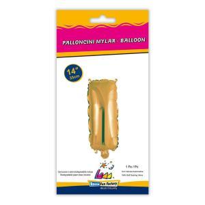 Palloncino  lettera i oro minishape 14" - 35cm . 1pz