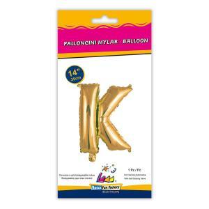 Palloncino  lettera k oro minishape 14" - 35cm . 1pz