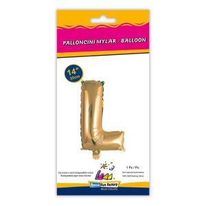 Palloncino  lettera l oro minishape 14" - 35cm . 1pz