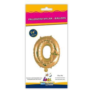 Palloncino  lettera o oro minishape 14" - 35cm . 1pz