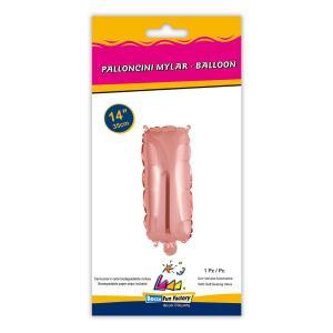 Palloncino  lettera i rosa minishape 14" - 35cm . 1pz