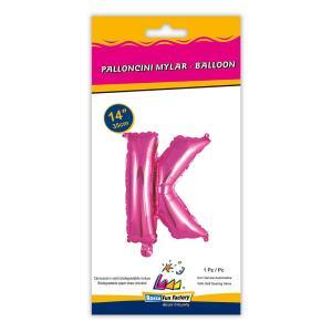 Palloncino  lettera k rosa minishape 14" - 35cm . 1pz