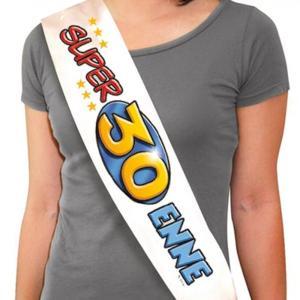 Fascia compleanno 30 anni con scritta super 30 enne, 1pz.