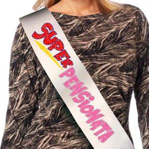 Fascia super pensionata glitter per festa di pensionamento donna, 1pz.