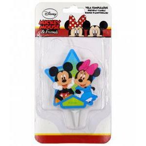 Candela mickey mouse e minnie - topolino e minnie stella 1pz