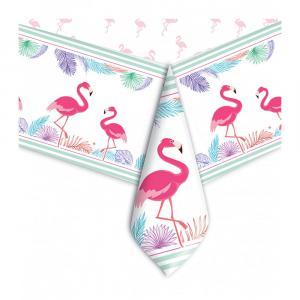 Tovaglia in plastica rettangolare  flamingo party 140x270cm. 1pz