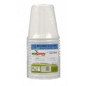 Bicchieri ecologici bianchi da 370ml, 15pz.