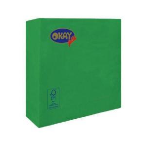 Tovaglioli verde smeraldo quadrati 33x33cm 2 veli, 50pz.