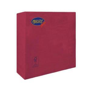 Tovaglioli rosso bordeaux quadrati 33x33cm 2 veli, 50pz.