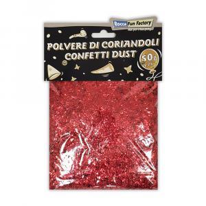 Polvere di coriandoli rossa 50g - 1,75oz. 1 bustina da 50g.