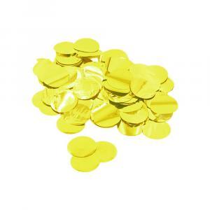 Coriandoli giallo metal per palloncini 2,3cm. 1 bustina da 15g.