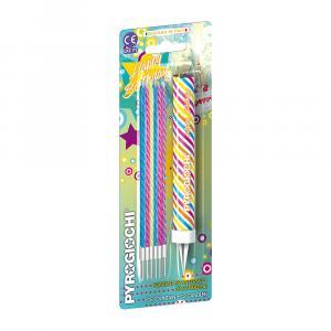 Candela fontana pirotecnica da interno  festa happy birthday + 12 candeline, categoria f1. 1pz