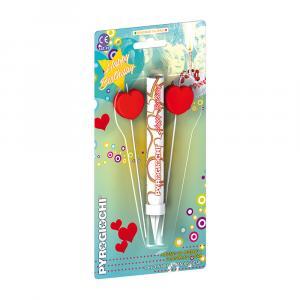 Candela fontana pirotecnica da interno  1 festa happy birthday + 2 candeline cuore, categoria f1. 1pz