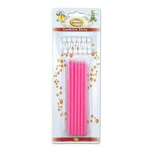 Candeline ministelo rosa con base, 12pz.