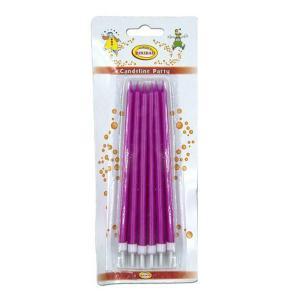 Candeline ministelo lavanda con base, 12pz.