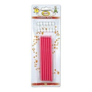 Candeline ministelo fucsia con base, 12pz.