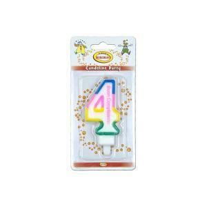 Candelina multicolore happy birthday n°4