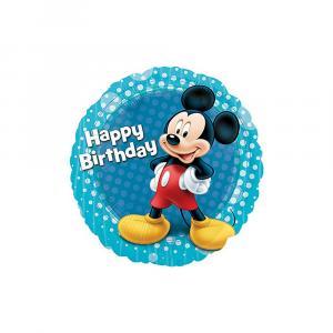 Palloncino  topolino happy birthday tondo standardshape 18"-46cm. 1pz