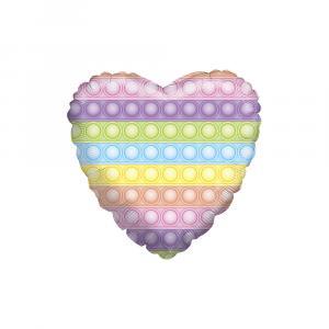 Palloncini  cuore arcobaleno macaron pop it 18"-45cm. 1pz