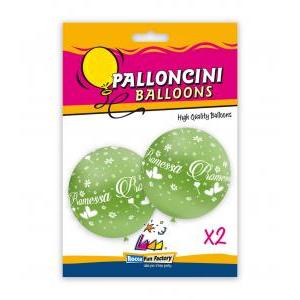 Blister 2pz pall. 33" verde 22 st. glo-45 bianca promessa