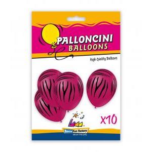 Blister 10pz pall. 11"/12" fucsia 07 st. glo-35 nera zebra