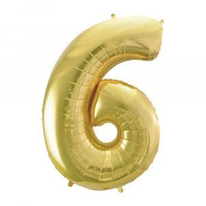 Palloncino  numero 6 champagne con valvola 40"-101cm. 1pz